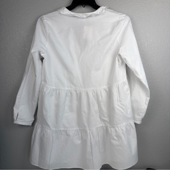 NWT Zara Women’s White Ruffle V-Neck Mini Dress, Medium - Picture 6 of 7
